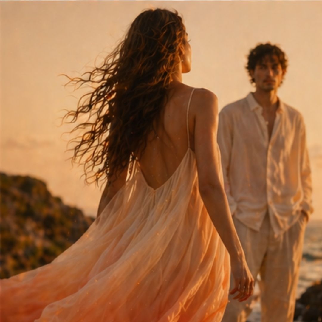 Golden Drift Chiffon Dress