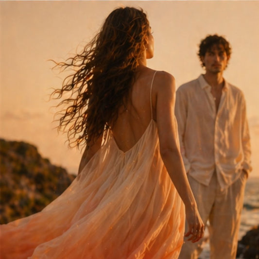 Golden Drift Chiffon Dress