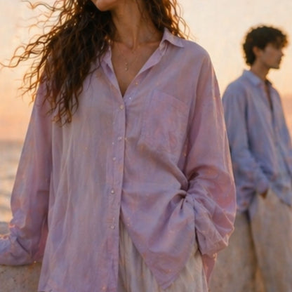 Blush Horizon Linen Shirt