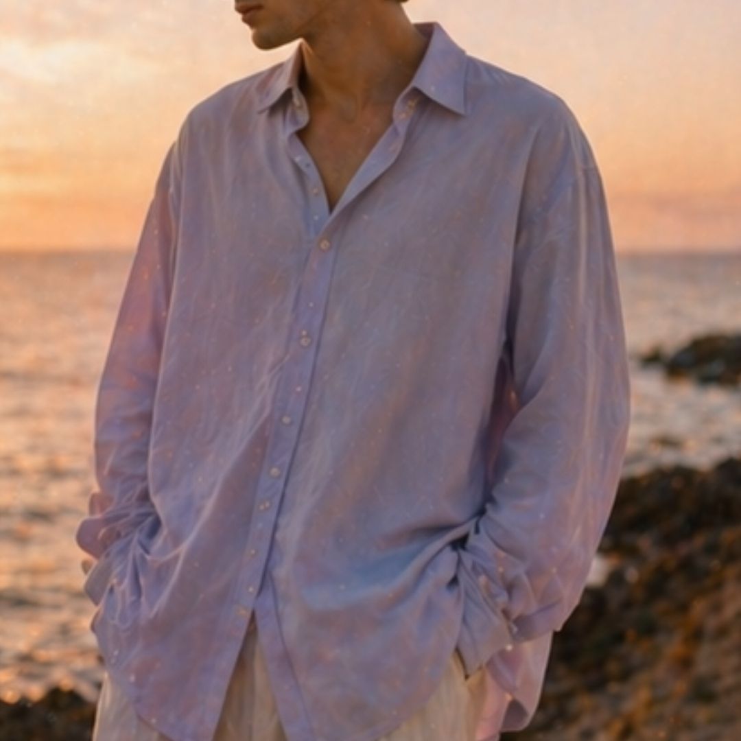 Blush Horizon Linen Shirt